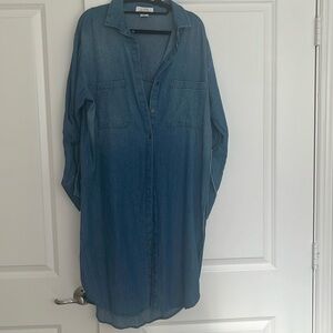 Long Sleeve Oversize Jean Shirt